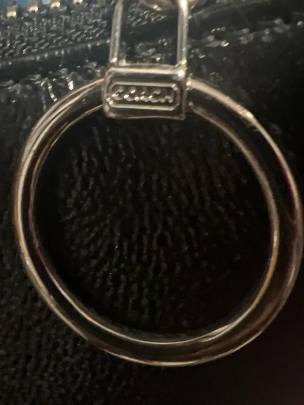 Coach Black Plaid Shoulder Bag with Silver Accents and Red Hangtag
